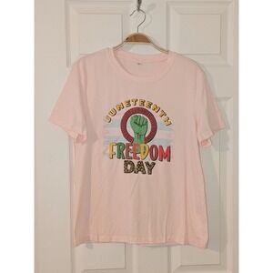 Juneteenth Freedom Day Graphic T-Shirt Short Sleeve Crew‎ Neck Top Medium NWOT